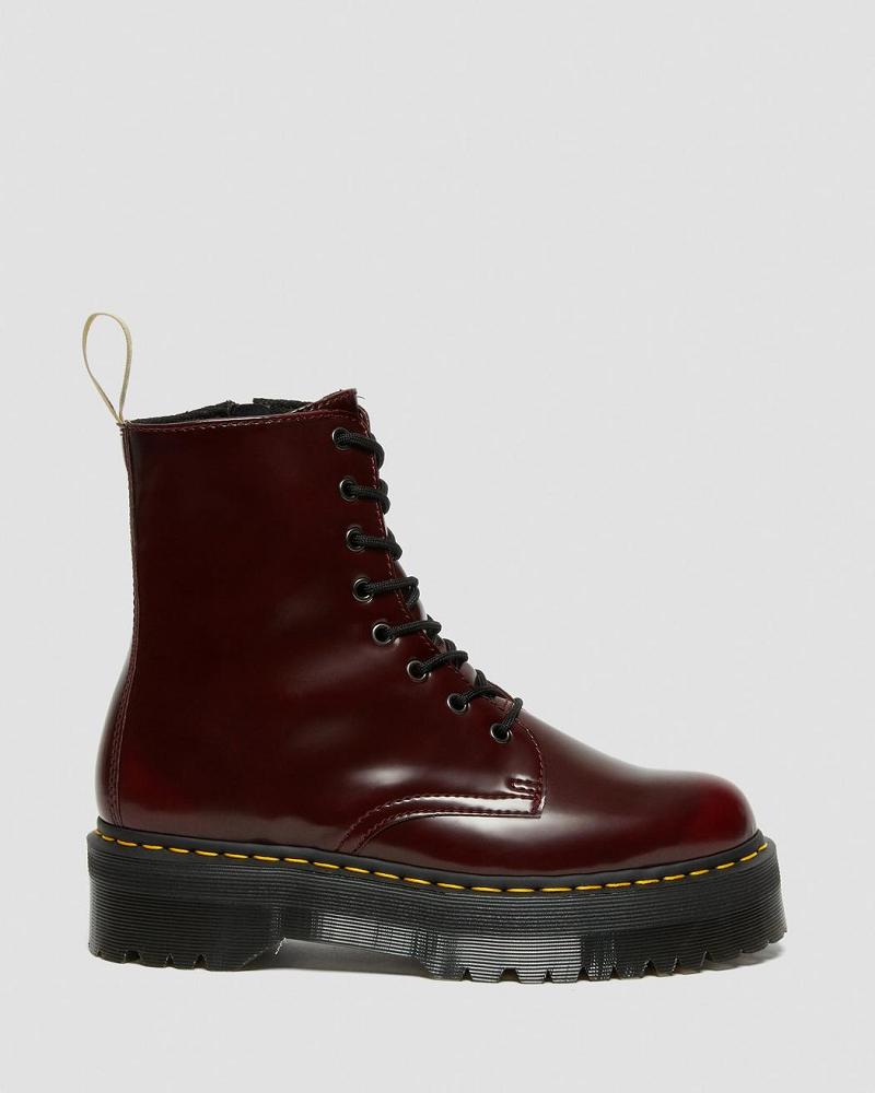 Pink / Red Men's Dr Martens Vegan Jadon II Platform Boots | CA 566LIS